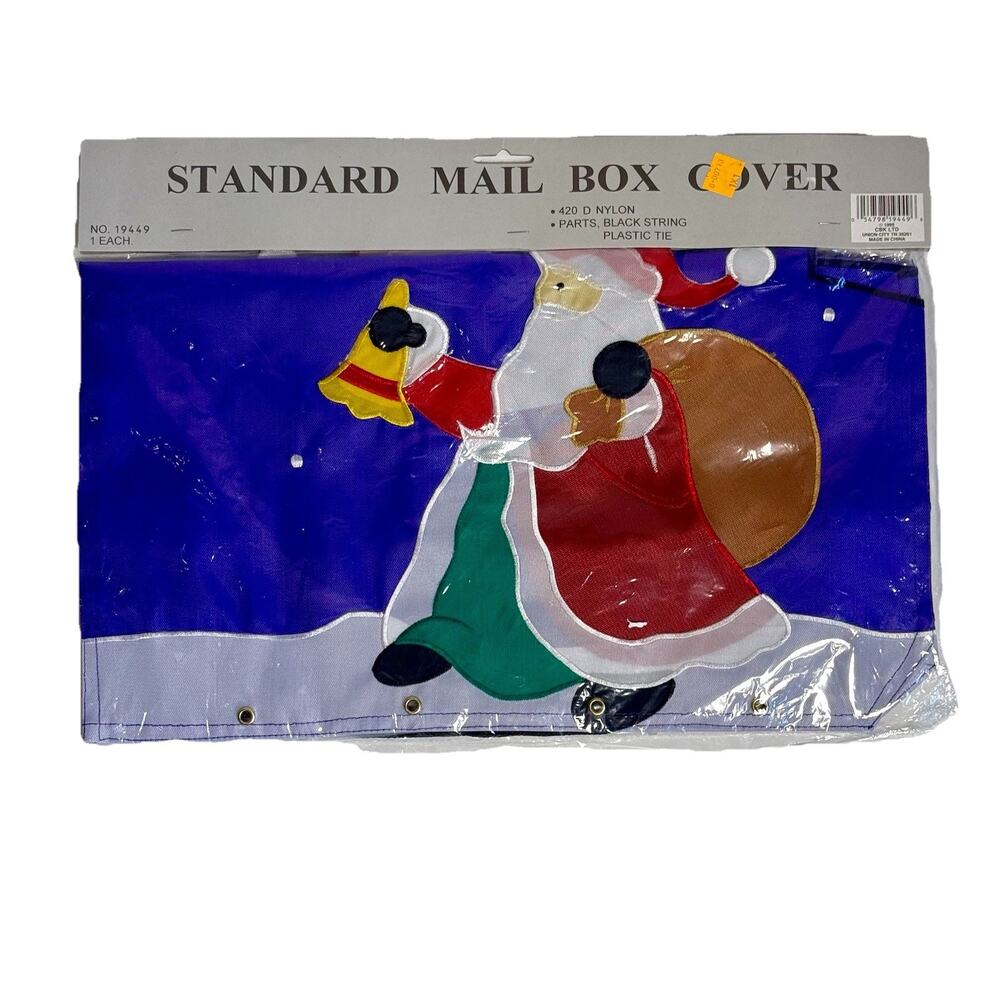 Vintage 1994 CBK Santa Mailbox Cover Christmas 18”x20” Nylon New Sealed